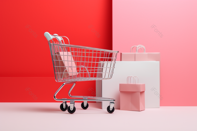 超市手推车购物车纸质购物袋素材,高清,摄影图,摄影图片,图片大全,摄影图免费下载